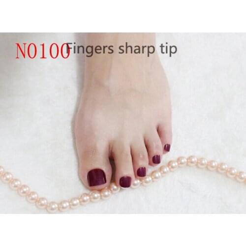 24PCS fashion design cute toes latest French style candy colorful fake toe Purpurin #N0100
