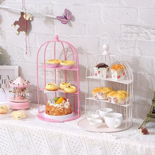 3 Tier Cupcake Display Stands White Pink Gold Beige S M Dessert Candy Food Cake Plates for Wedding Home Dinnerware Bakeware