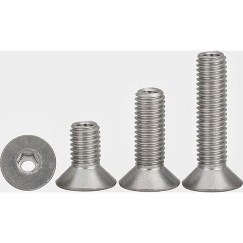 304 stainless steel hollow countersunk head hexagon socket screws M4M5M6M8M10*6 8 10 12 16 20 25 30 35 40