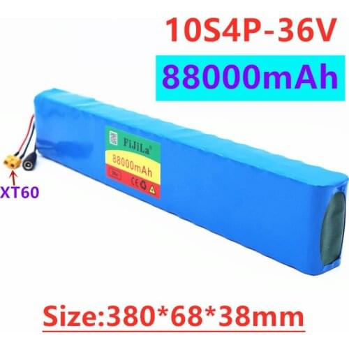 36V 10S4P 88Ah 600W High power 88000mah capacity 18650 lithium battery pack ebike electric car bicycle motor scooter 20A BMS