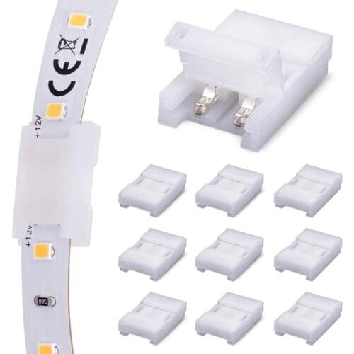 5PCS 8mm/10mm L Shape LED Strip Light Connector Cross Shape PCB Solderless 5A Corner Connection of 12V 24V Single Color