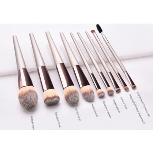 9pcs Makeup Brushes Set Loose Powder Brush Foundation Brush Eyebrow Eyelash Lip Brush Cosmetic Brush Set