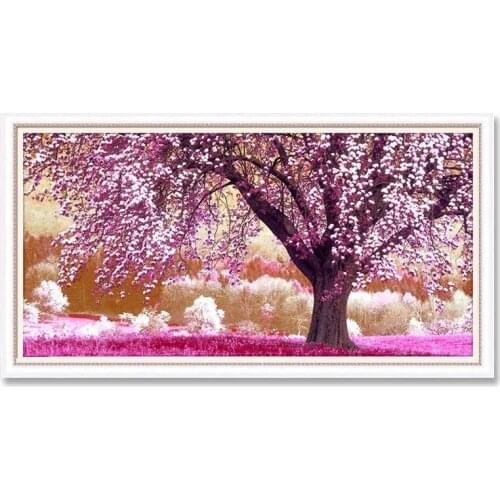 90*43cm diamond painting full round drill embroidery cross stitch kits mosaic flowers cherry blossoms