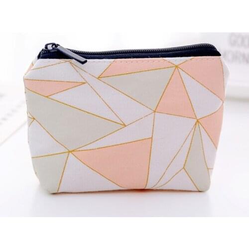 Canvas coin purse ladies coin purse key chain snack bag USB cable zipper earphone bag cartoon girl coin purse travel storage