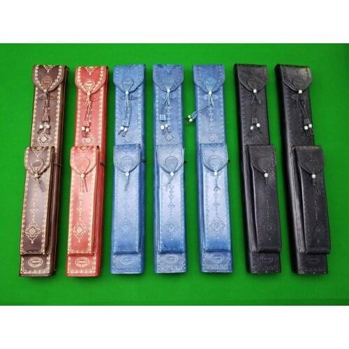 JF4-D01 Billiard Case 4 Holes 2B2S Genuine Leather Case Top and Side Handle 85*12*5cm Embroidery Bag Billiard Accessories