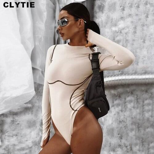 Clytie New Sexy Bodycon Bodysuit Women Spring Skinny Home Summer Style Female Night Club Solid Color Ladies Party Bodysuits
