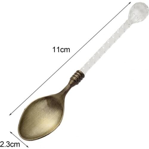 Coffee Spoon Retro Multi-purpose with Transparent Handle Stirring Spoon for Home