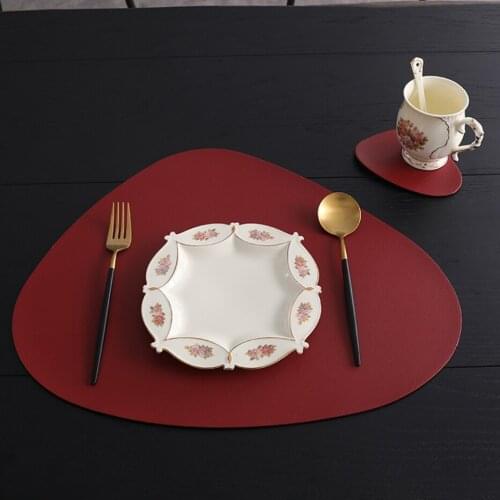 Tableware Pad Table Mat Heat Insulation Leather Placemats Bowl Coaster Kitchen Non-Slip