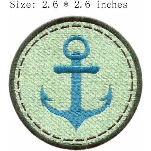 Circle hook 2.6" wide embroidery patch for od green/bamboo crafts free/army