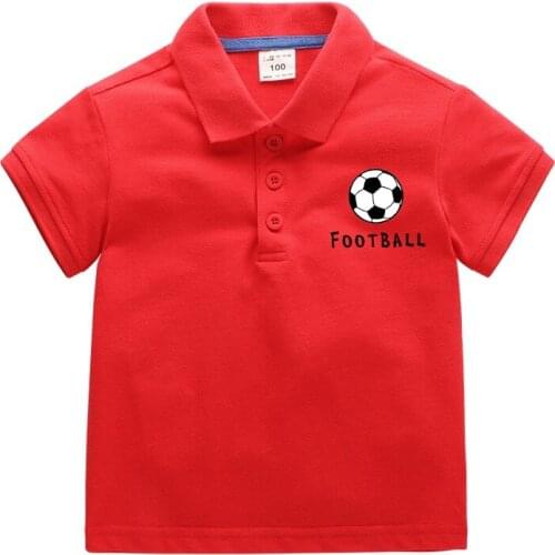 2021 Summer Baby Boys Polo Shirts Short Sleeve Football Print Clothes for Girls Odell Cotton Breathable Kids Tops Outwear 2-10Y