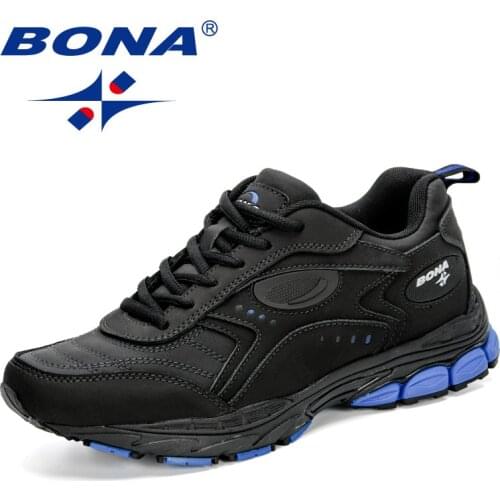 BONA 2020 New Designers Action Leather Running Shoes Man High Quality Outdoor Athletic Shoes Men Sneakers Outdoor Sports Shoes