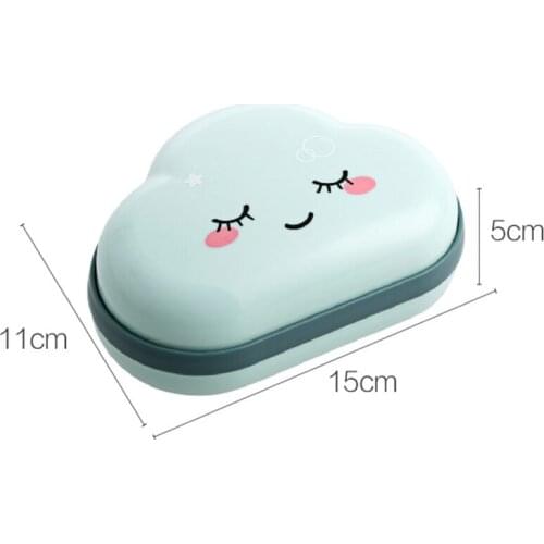 Cute Cartoon Clouds Shape Soap Box Bathroom Drain Soap Holder Portable Travel Soap Protect Case Bathroom Accessories