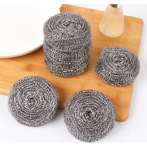 6pcs Stainless Steel Scouring Ball Cleaning Set Scouring Sponge Cleaning Metal Scrubber Ball Scouring Pad