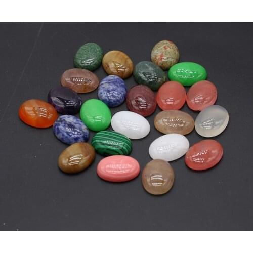 Natural Stone Green Agates Beads Elliptical shape Cabochon No Hole Beads for Jewelry Making DIY Accessories Fit Ring Loose Beads
