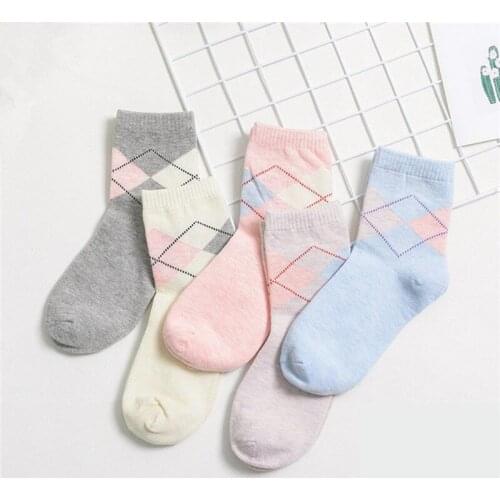 New 5 Pairs Cotton Cute Korean Print Womens Socks Meias Long Colorful Funny Socks Multicolor Women Girls Girls Kawaii Socks