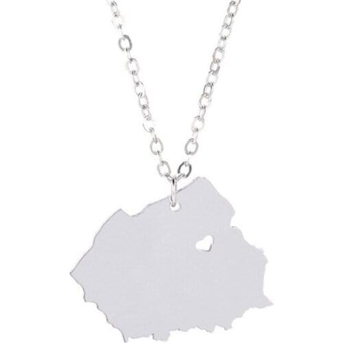 New Poland Map Necklace Gold Silver Color Stainless Steel Poland Map Pendant Necklace Map Memorial Jewellery