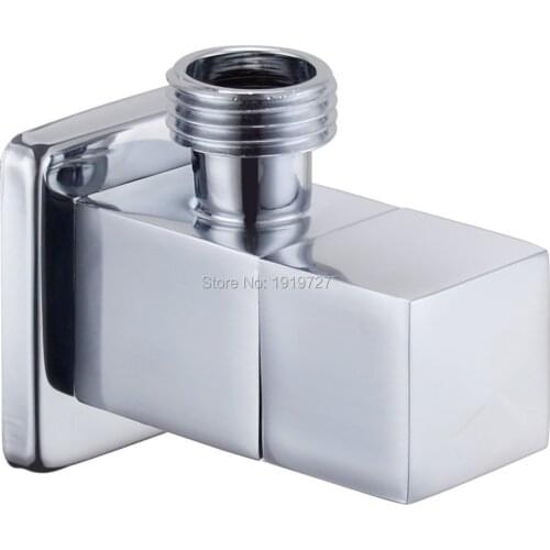 Modern Solid Brass Diverter 1/2" x 1/2" Male Angle Stop Ceramic Mixing Quarter Turn Angle Valve Bathroom Faucet Accessories