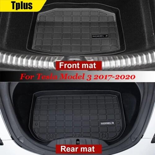 Tplus Car Trunk Mat Is Suitable For Tesla Model 3 2017-2020 TPE Rubber Mat Waterproof To Protect Cargo Tray Storage