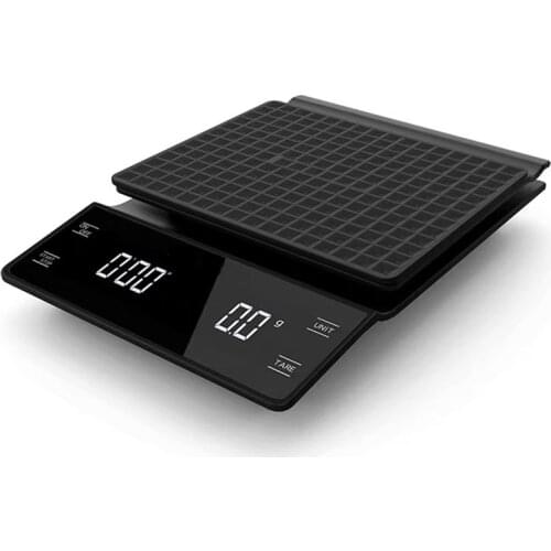 Hand Drip Coffee Scale 0.1G/3Kg Precision Sensors Kitchen Food Scale with Timer Include Waterproof Silicone Pad