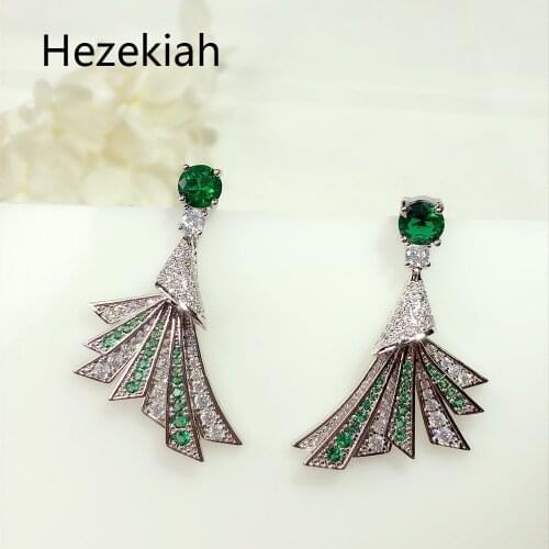 Hezekiah needle Earrings Free shipping Personality green Womens Earrings Dance party Superior quality Earrings female