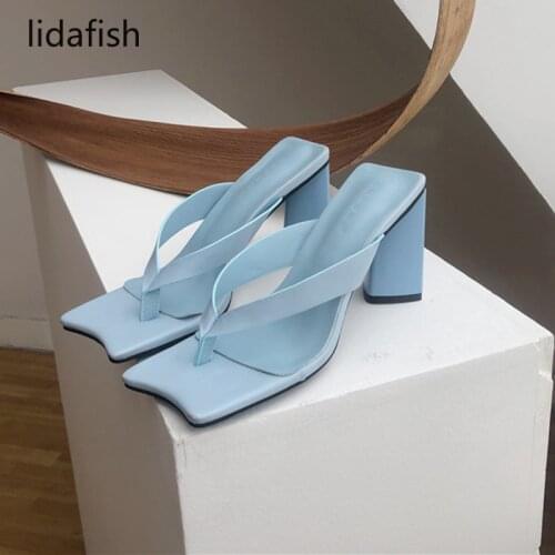 IF IFOND Heel Flip Flops Sandals Women High Heels White Slides Women Mules Slippers Ladies Summer Sexy Party Slides Shoes