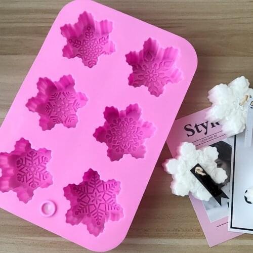 Snowflake Christmas Candle Mould Wedding Silicone Candle DIY Silicone Mold Handmade Soap Moulds Craft DIY Mould 3D Candle Making