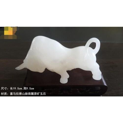 Afghan jade Bullfight Statue lucky wealth decoration home town house Feng Shui decoration opening gift