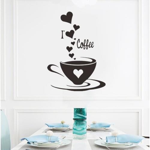 Creative Coffee Wall Stickers Home Office Decor Art Decals Poster Living Room Bedroom Wall Decoration Kitchen Sticker Mural