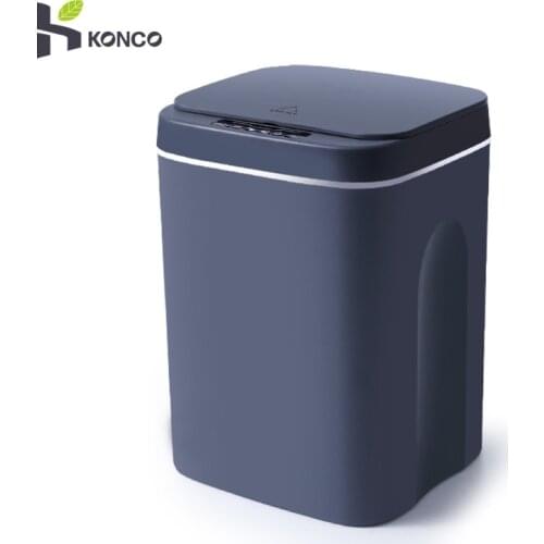 Home Smart Trash Can Automatic Induction Trash Can with Lid USB Charging Trash Can Bin 12/16L with LED Lights Smart Garbage Bin