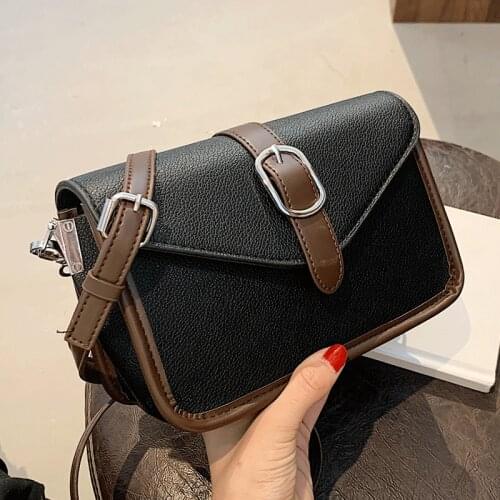 High Quality Messenger Bag for Women Designer Brand Handbags Sac Square Crossbody Bags Girl Black Leather Flap Shoulder Bag Lady