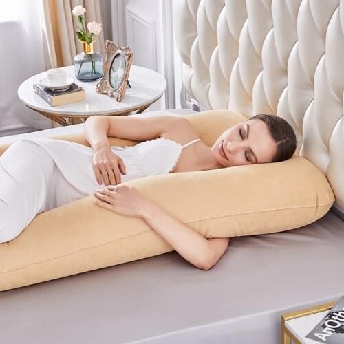 1pc U Shape Sleeping Support Pillow For Pregnant Women Body Cotton Pillowcase Pregnancy Side Sleepers Bedding Maternity Supplies