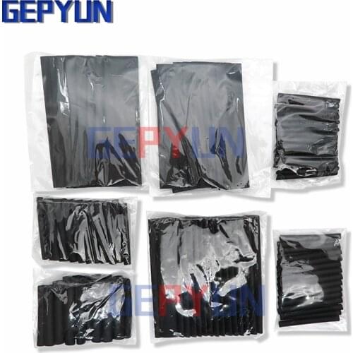 127PCS Heat Shrink Tubing 7.28m 2:1 Black Tube Car Cable Sleeving Assortment Wrap Wire Kit termoretractil Polyolefin Tubing