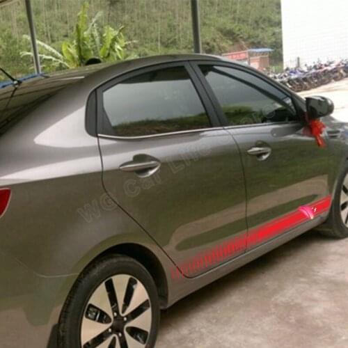 2pcs Car Styling DIY Sticker For KIA K1 K2 Car Side Stripes Skirts Graphics Full Auto Body Decals