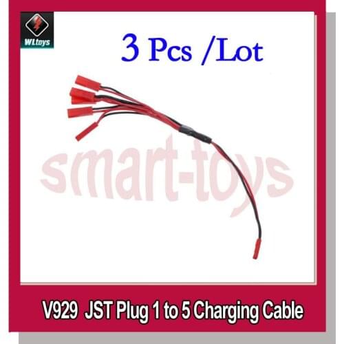 3Set V929 Battery USB charger and JST Plug 1 to 5 Charging Cable for Wltoys V929 V949 V959 Syma X1 UFO parts