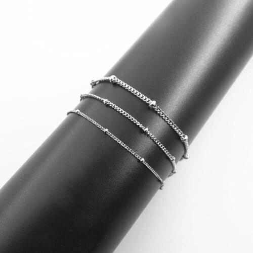 3Sizes Stainless Steel Rolo Bead chain Chain Bracelet, Women Bracelet,Cute Jewelry Accessories