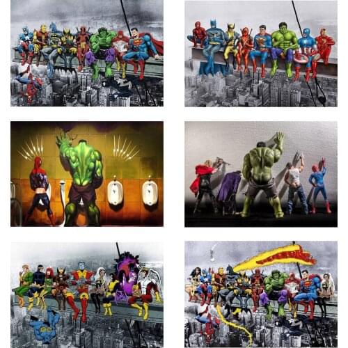 5D Diamond Painting Marvel Superhero Poster Explosive Spider-Man Captain America Diamond Embroidery Cross Stitch Kit DIY Gift