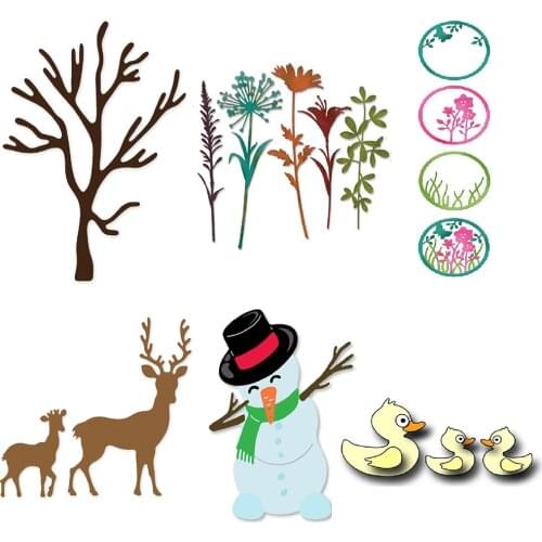 Tree duck snowman deer 2021 New Metal Scrapbook Embossing Household Crafts Paper Card Album Craft Paper-cutting Mould