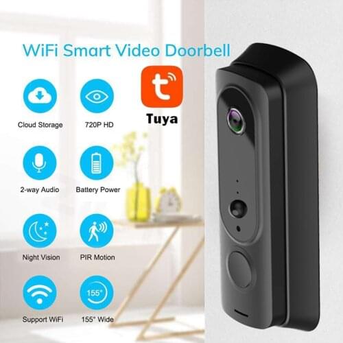 Tuya 1080P WiFi Video Doorbell Outdoor Smart Wireless Doorbell Night Vision Security Camera System Door Bell Smart Home