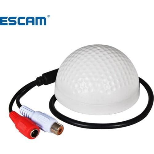 ESCAM CCTV Microphone Golf Shape audio Pickup Device High Sensitivity DC12V audio Monitoring sound listening device
