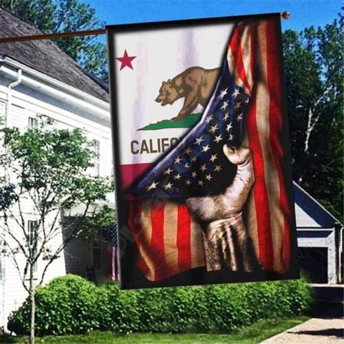 California America Flag 3D Full Printing Garden Flags Hanging House Decoration