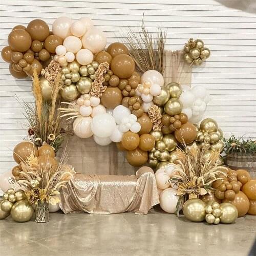 Balloons Garland Arch Kit Caramel Blush White Grey Balloon Rustic Wedding Decoration Gender Reveal Kids Birthday Baby Shower