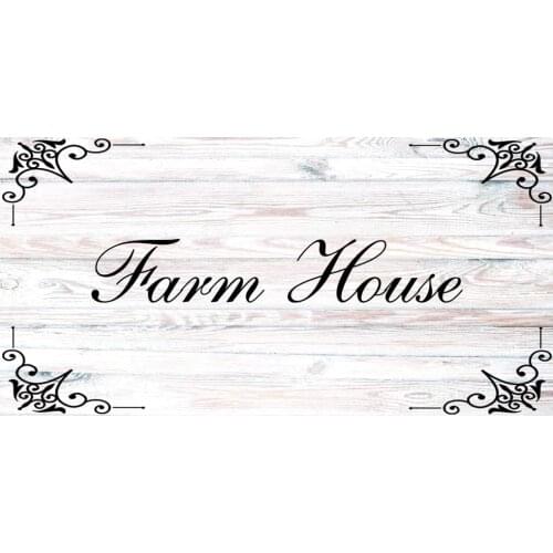 Imitation Wood Grain Design Farm House Tin Metal Sign Wall Art | Thick Tinplate Print Poster Wall Decoration