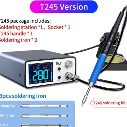 JC AIXUN T3A Intelligent Soldering Station adjustable temperature Digital Soldering Iron with T12/T245/936 Handle Welding Tips