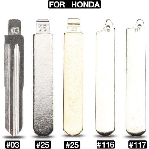 Kutery 10PCS Folding Remote Car Key Blade #03 #25 #116 #117 KD Uncut Key Blank Replacement For Honda Accord Fit Odyssey Crider