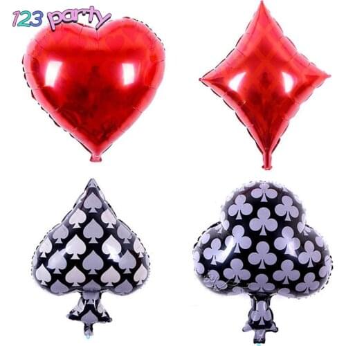 Clubs Diamonds Spades Hearts Foil Balloons Casino Cards Dice Poker Party Supplies Decorations Playing Cards Poker