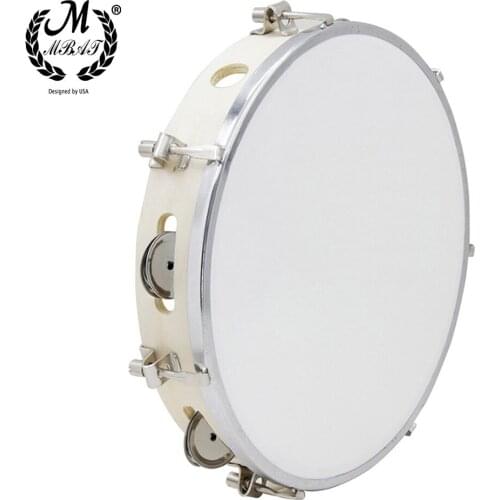 M MBAT 10 inch Educational Musical Tambourine Drum for Children Instruments Wooden Tambourine Precussion Lightweight Kids