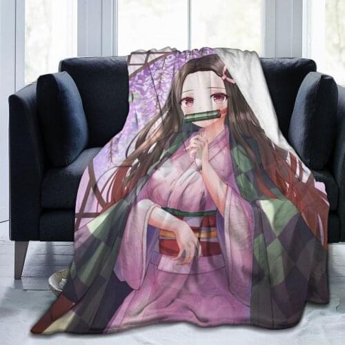Ghost killing blade soft and warm 3D printed Plush Blanket Sofa bed sheet knee cover baby girl childrens gift