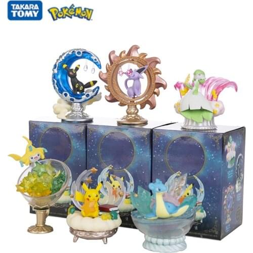 Genuine Pokemon Blind Box Starry Sky Elf Anime Figures Pikachu Espeon Umbreon Jirachi Lapras Gardevoir Decoration Model Dolls