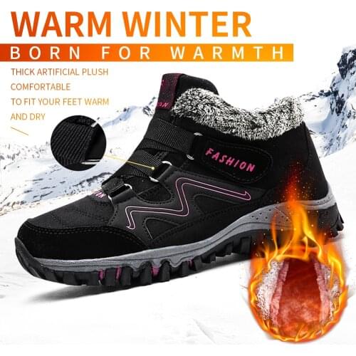 Autumn and Winter Snow Cotton Boots Casual Warmth Light and Comfortable with Hook & Loop for Outdoor Sports