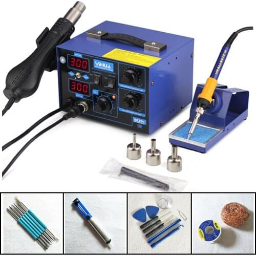 SMD 2in1 Soldering Iron Welder Hot Air Gun Constant Temperature Antistatic Solder Station Rework Station YIHAUA 862D
